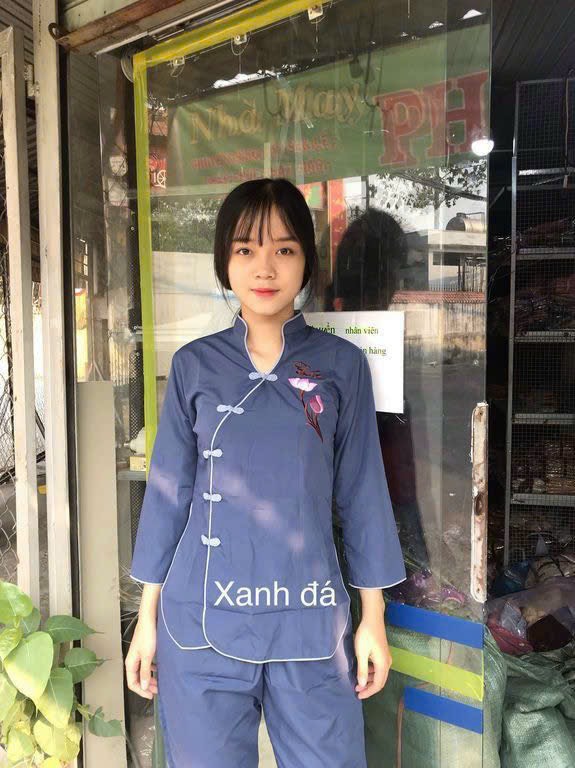 Đồ lam đi chùa - mẫu sẫm tàu xéo