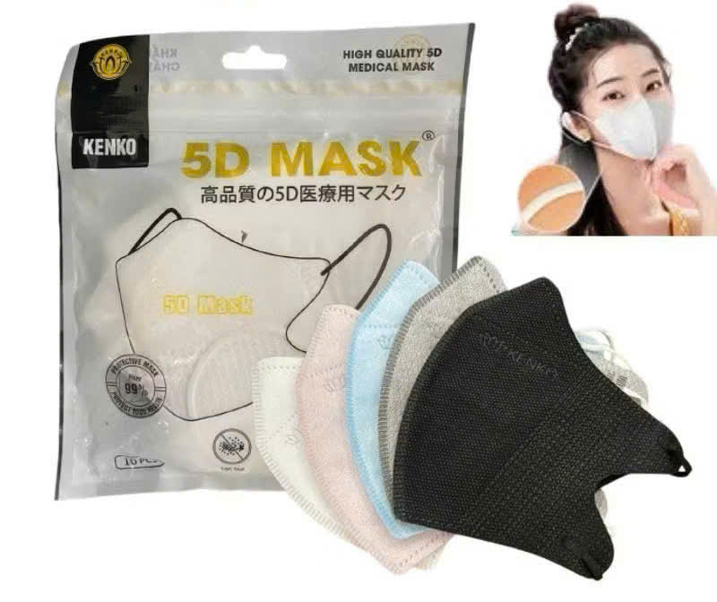 Thùng cái 600 Chiếc Khẩu trang 5D KENKO kháng khuẩn