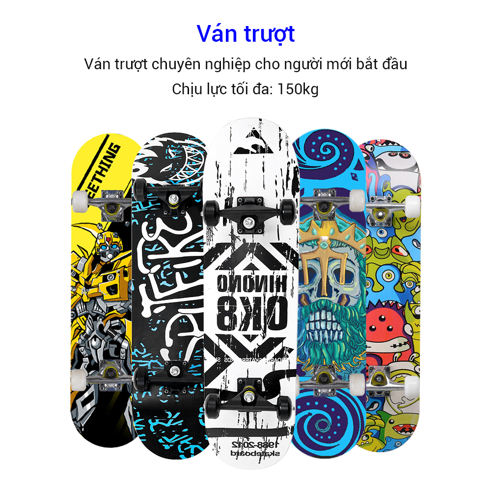 OneTwoFit Ván trượt chất lượng cao，Ván trượt Nam và Nữ Teen dành cho Ván trượt người lớn 7 lớp gỗ Phong ván trượt thể thao skateboard 8013VM