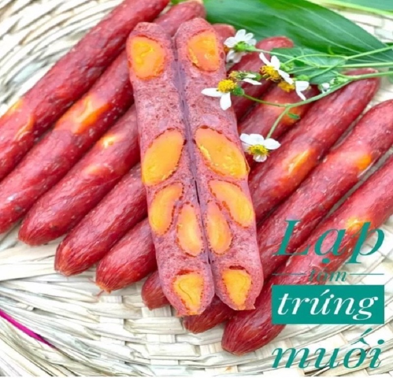 1kg hoặc 500gram lạp xưởng tôm trứng muối siêu ngon - lạp xưởng trứng muối siêu nạc