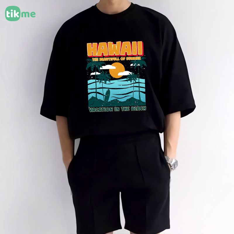 Áo phông unisex kì nghỉ mát ở Hawai size S-3XL 100% chất cotton