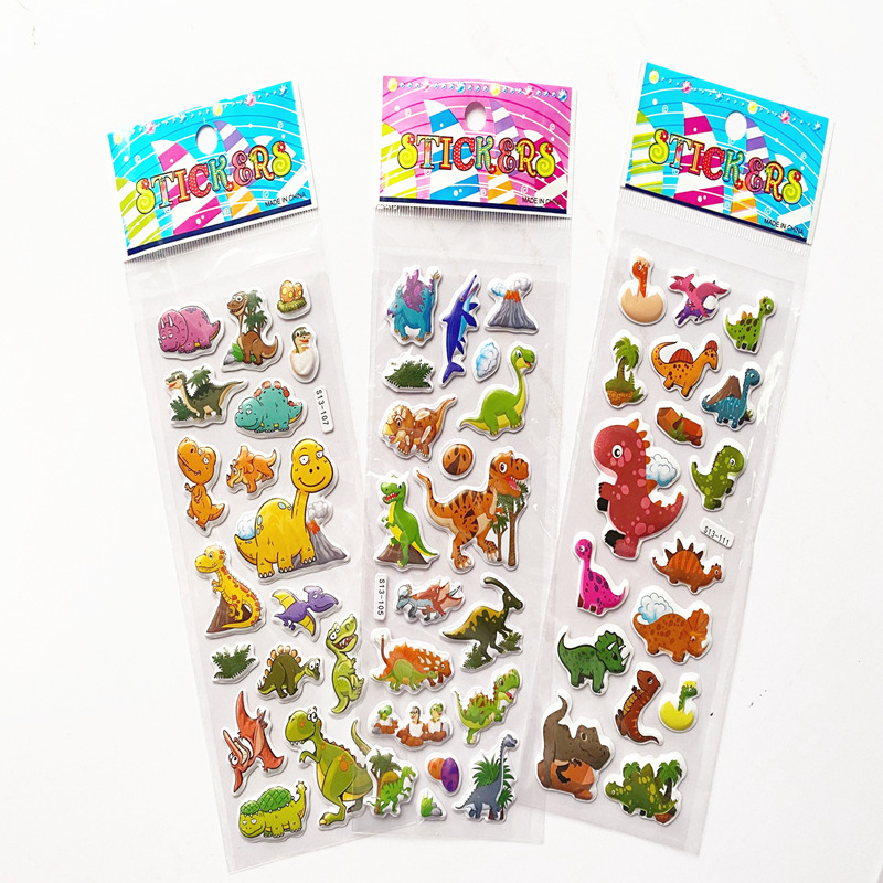 Set 10 tấm hình dán sticker nổi 3D cho trẻ em học Tự làm sổ tay, nhật ký nhãn dán trang trí dễ thương nhiều chủ đề cho bé