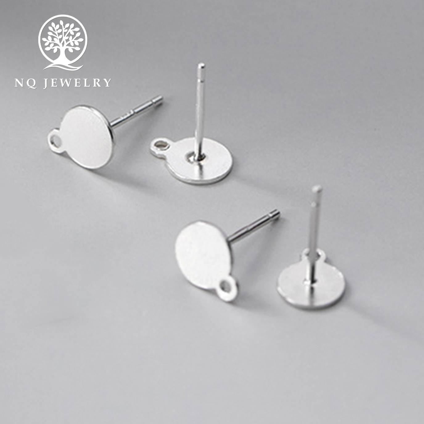 Đinh bạc đầu dẹp có vòng tròn - NQ Jewelry