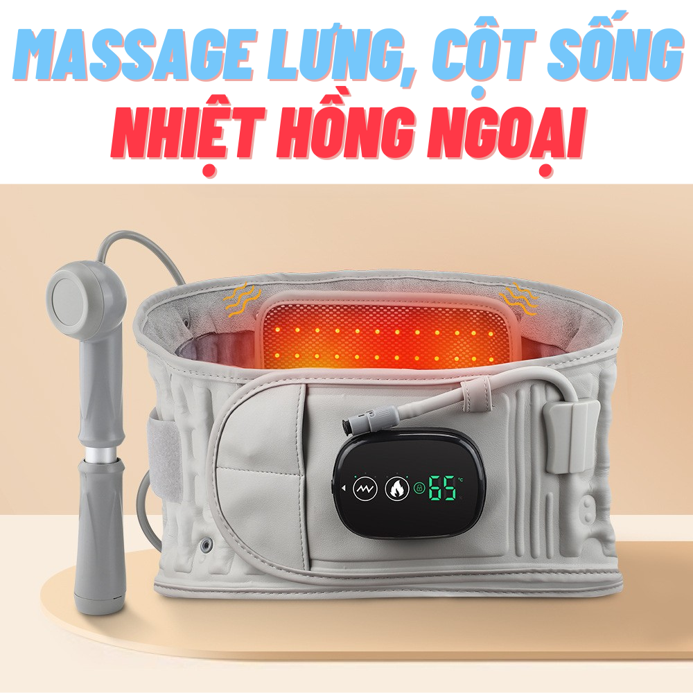 Đai Lưng Cột Sống Thoát Vị Đĩa Đệm Cao Cấp (BẢO HÀNH 24 THÁNG) Đai Hơi Kéo Dãn Cột Sống Hỗ Trợ Giảm Áp Lực Đĩa Đệm