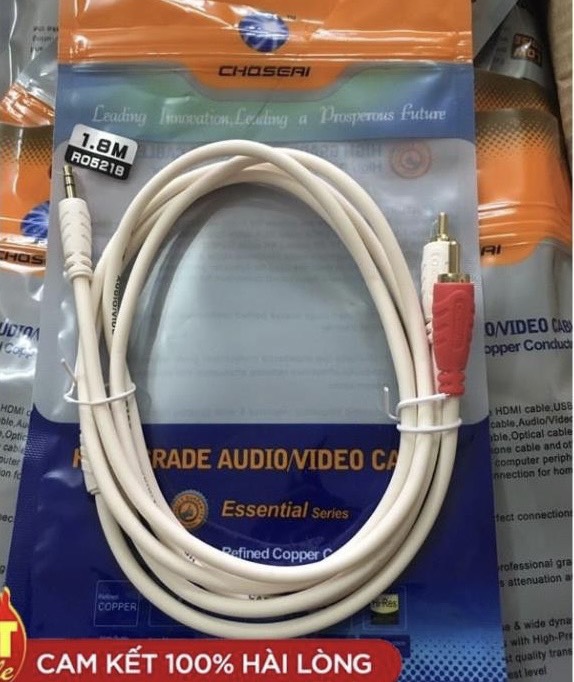 Dây av 1 ra 2 dài 1.8m choseal - dây audio 1 ra 2