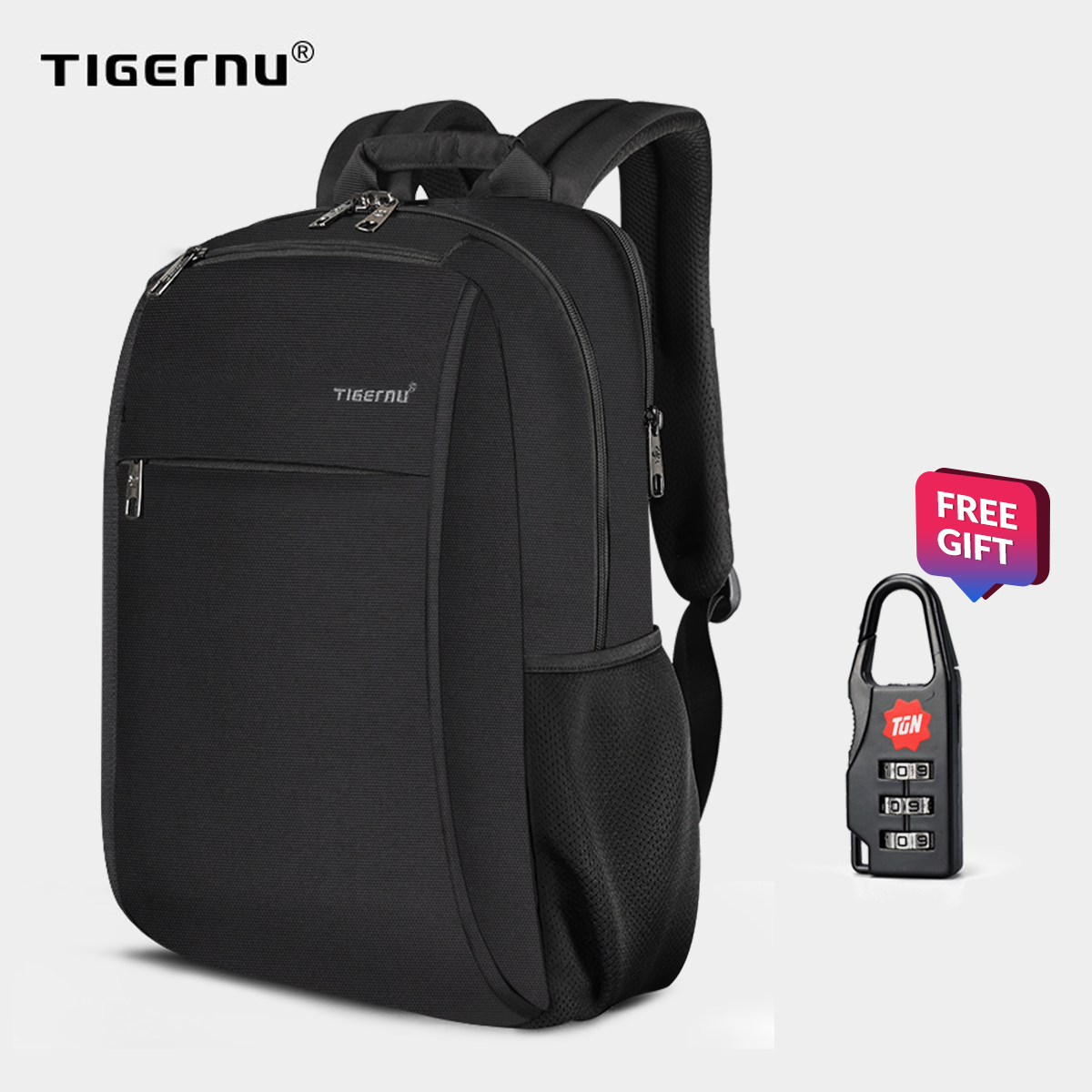 Tigernu  3221A Chống trộm Chống bẩn balo nam Chống nước ba lô có cổng sạc USB cho nam
