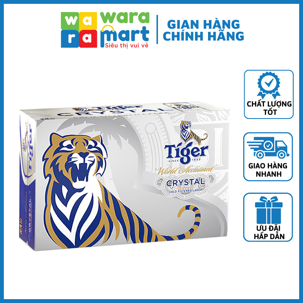 Thùng 24 Lon Bia Tiger Bạc 330ml Ngon Hơn Khi Uống Lạnh