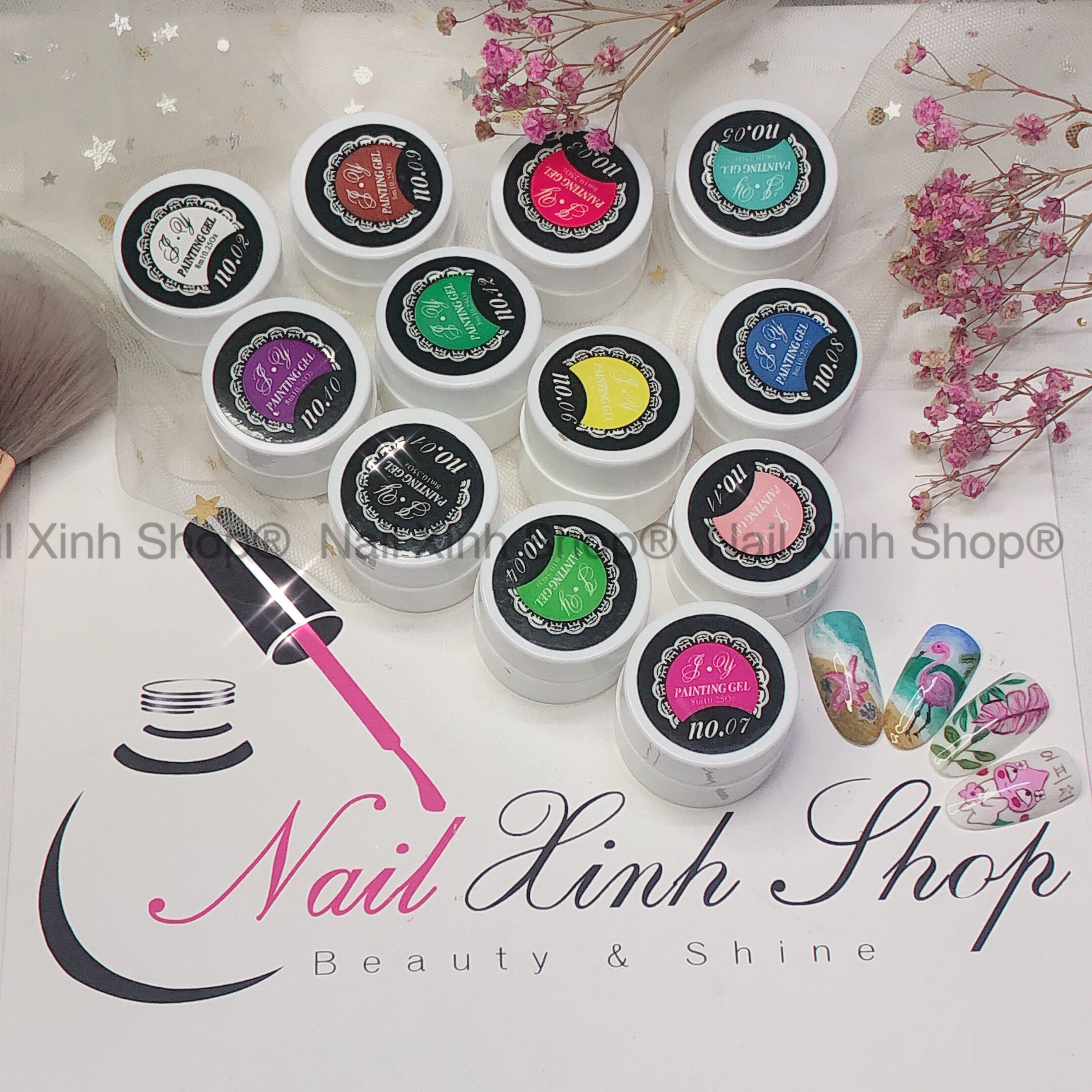 HOÀN TIỀN 20% - [HCM]Set Gel Vẽ Màu 12 Màu Gel Khác Nhau  Vẽ Móng Tay Chuyên Nghiệp Nail Xinh Shop