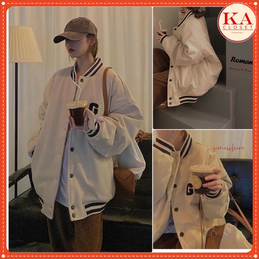 Áo bomber kaki chữ U KA Closet chất kaki from to tay bồng, túi bổ cơi, bo dệt