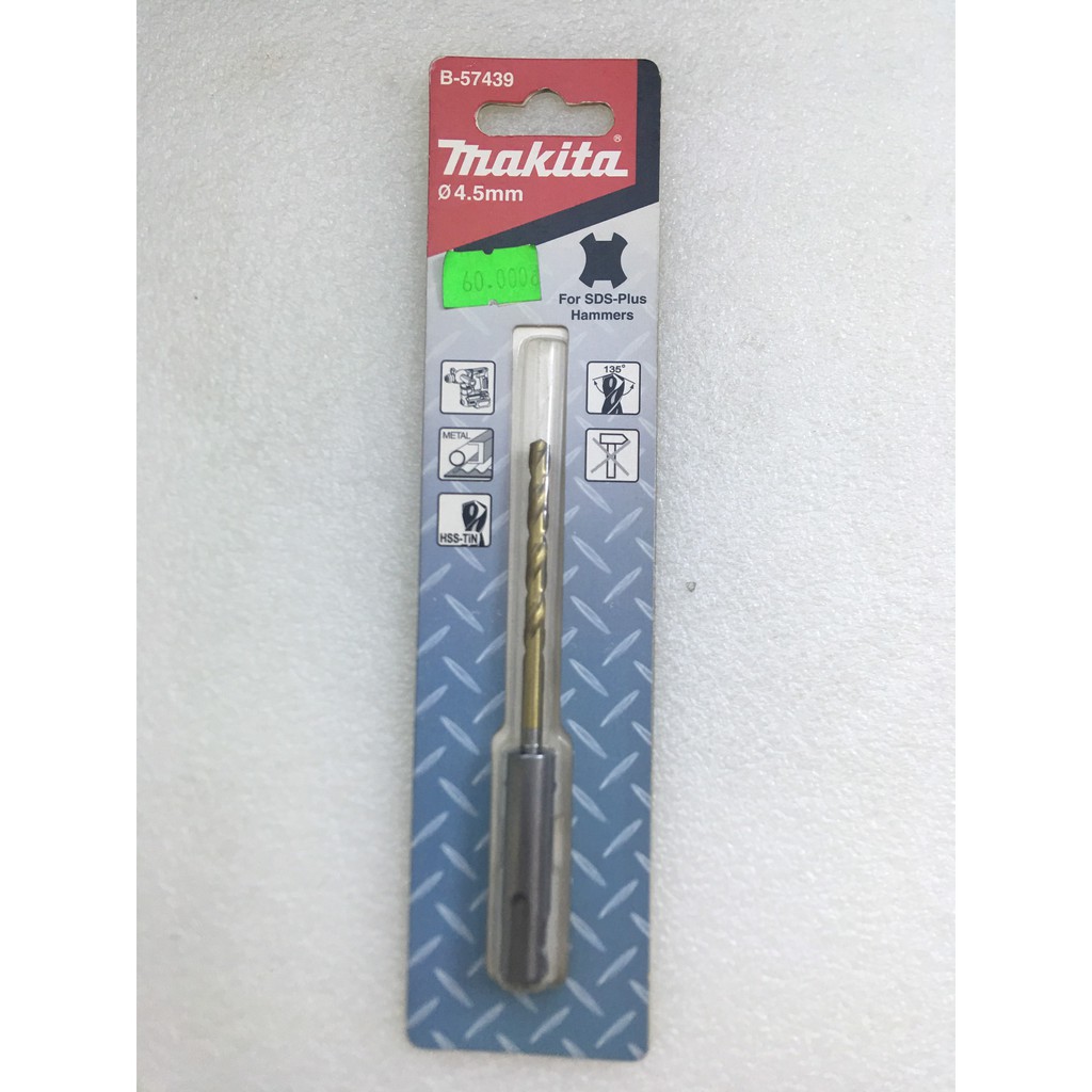 Mũi khoan sắt phủ titan sds 4.5mm makita b-57439
