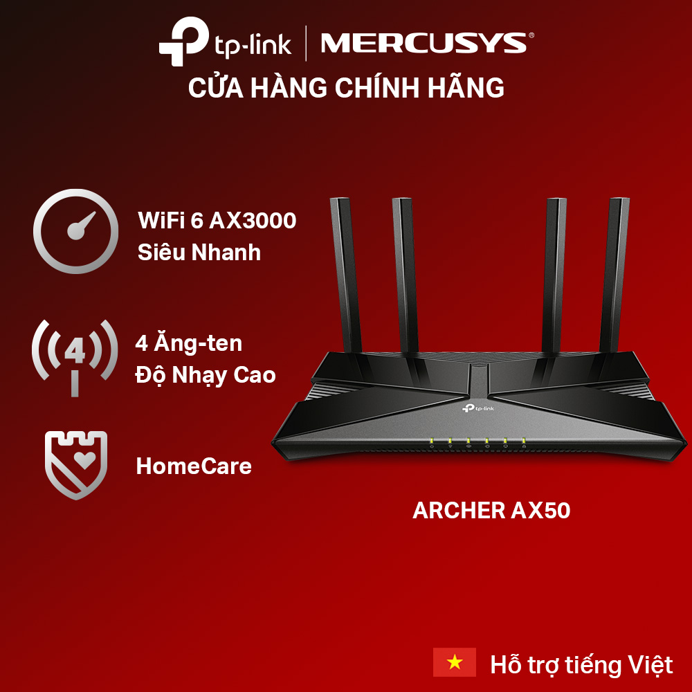 Bộ phát wifi tp-link archer ax50 chuẩn wifi 6 ax3000