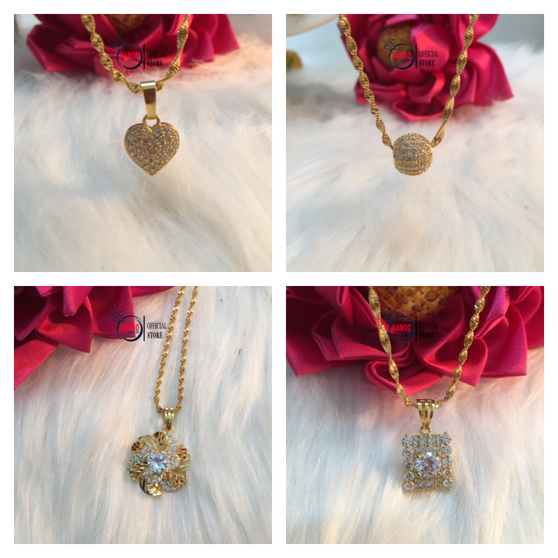 Dây chuyền nữ đẹp, mặt dây chuyền đính đá mạ vàng 18k cao cấp nhiều mẫu namoo jewelry