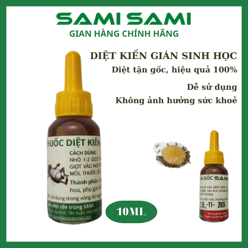 Thuốc diệt kiến tận gốc sinh học SAMI SAMI, chế phẩm diệt kiến gián tận gốc, hiệu quả 100%, an toàn 