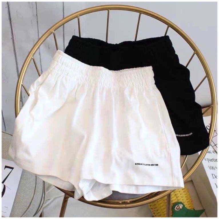 Quần short đùi thêu chữ 2 màu đen - trắng