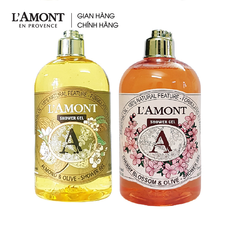 Combo Sữa tắm Almond 500ml và Sữa tắm Cherry Blossom 500ml - L'Amont En Provence