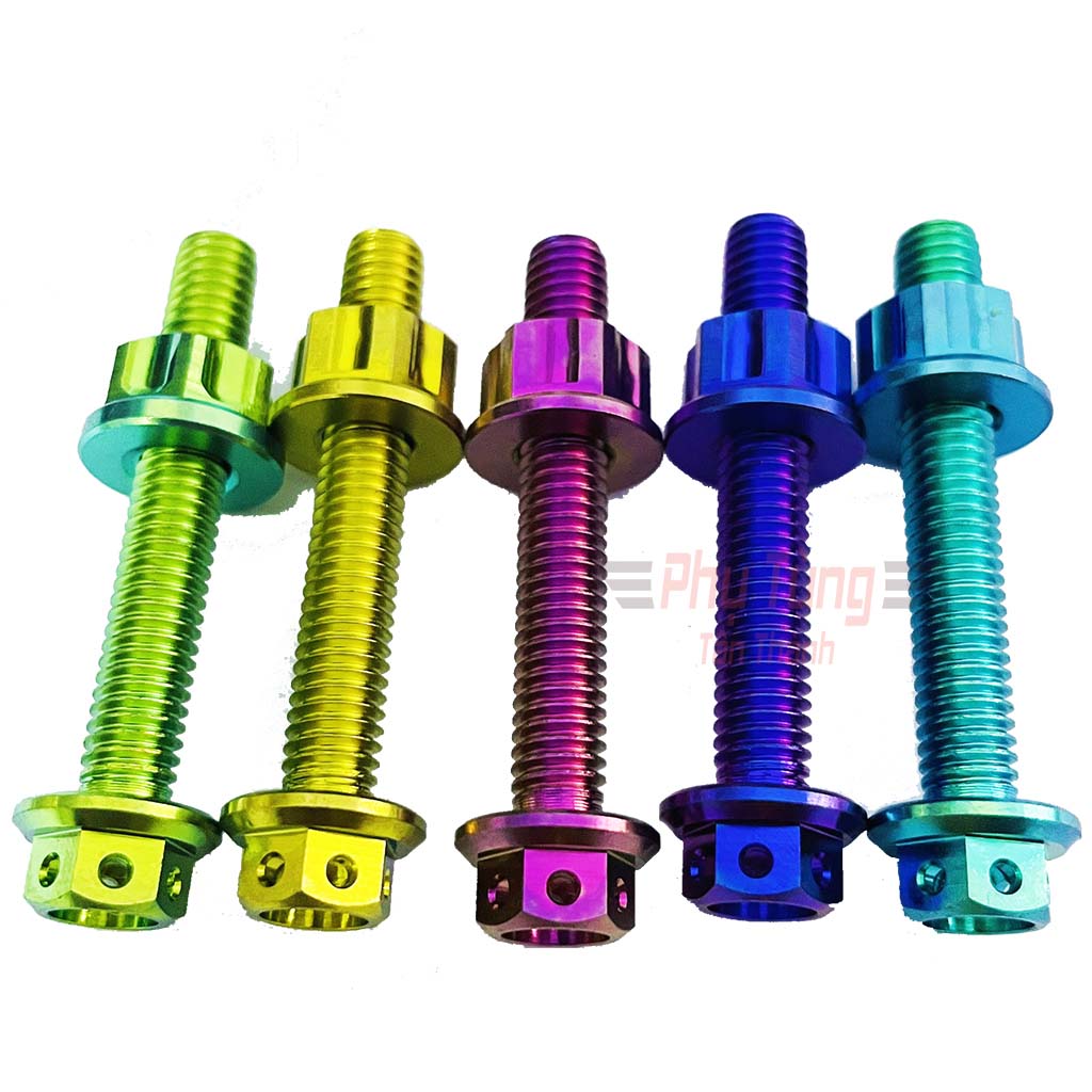 Bộ 2 Ốc Và Tán Gắng Xỏ Gác Chân Đầu Trụ Titan GR5 Dòng Xe Honda-PTTT