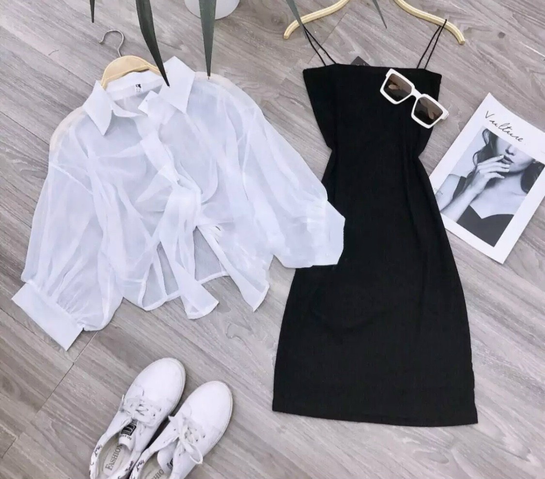 Áo khoác voan mỏng nhẹ dễ phối đồ ab5 / áo sơ mi voan cột eo xinh mặc đi biển
