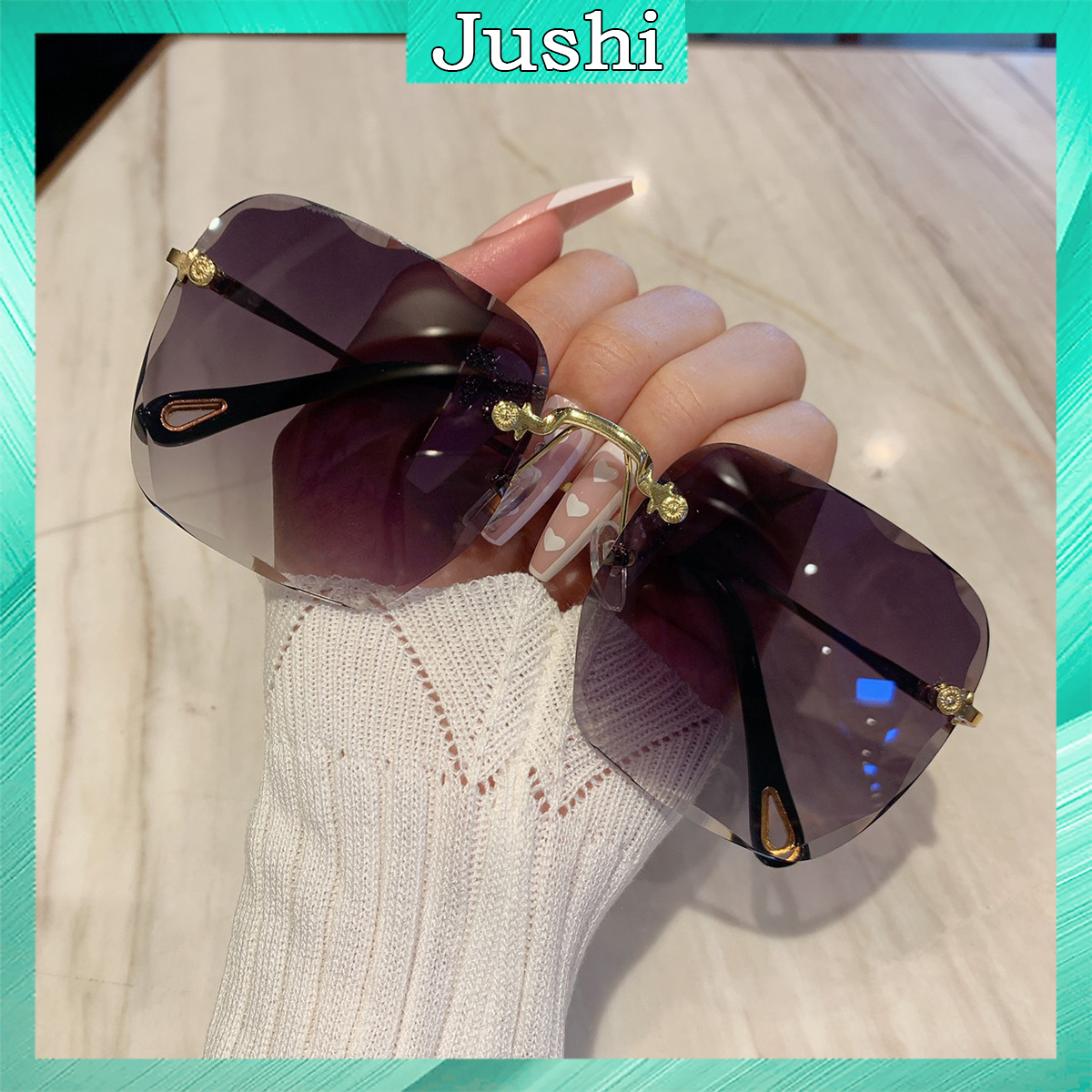 Mắt kính mát nữ đẹp 2024, Kính râm nữ thời trang cao cấp hàng hiệu Hàn Quốc gọng vuông chống tia uv đi xe, du lịch
