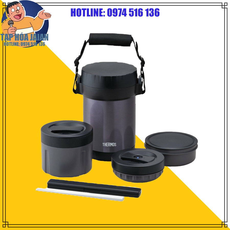 Hộp cơm giữ nhiệt 3 ngăn thermos jbg-1801 nhật bản