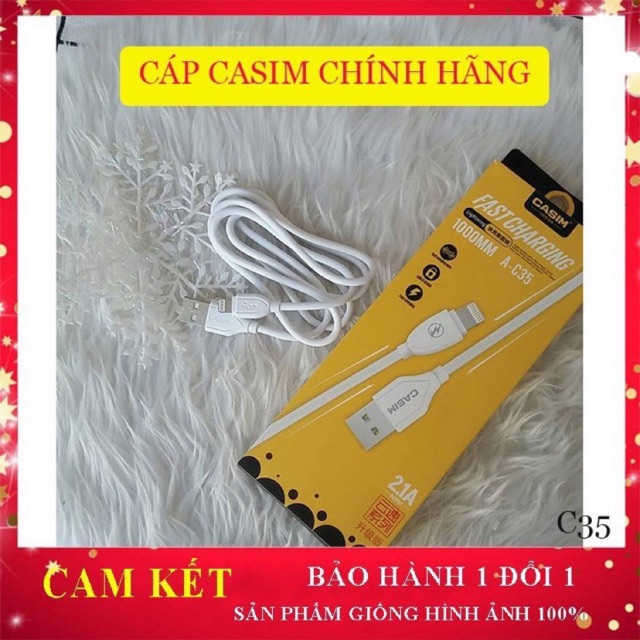 Cáp sạc casim c35 chính hãng dành cho samsung, iphone, oppo