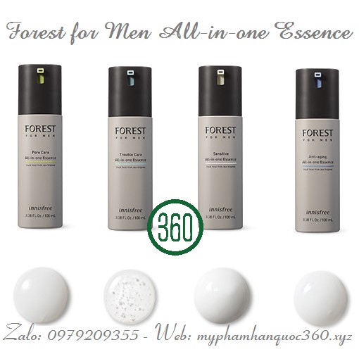 [Mẫu Cải Tiến] Tinh Chất Dưỡng Toàn Diện Cho Nam Innisfree Forest For Men All In One Essence 100Ml | Sensitive