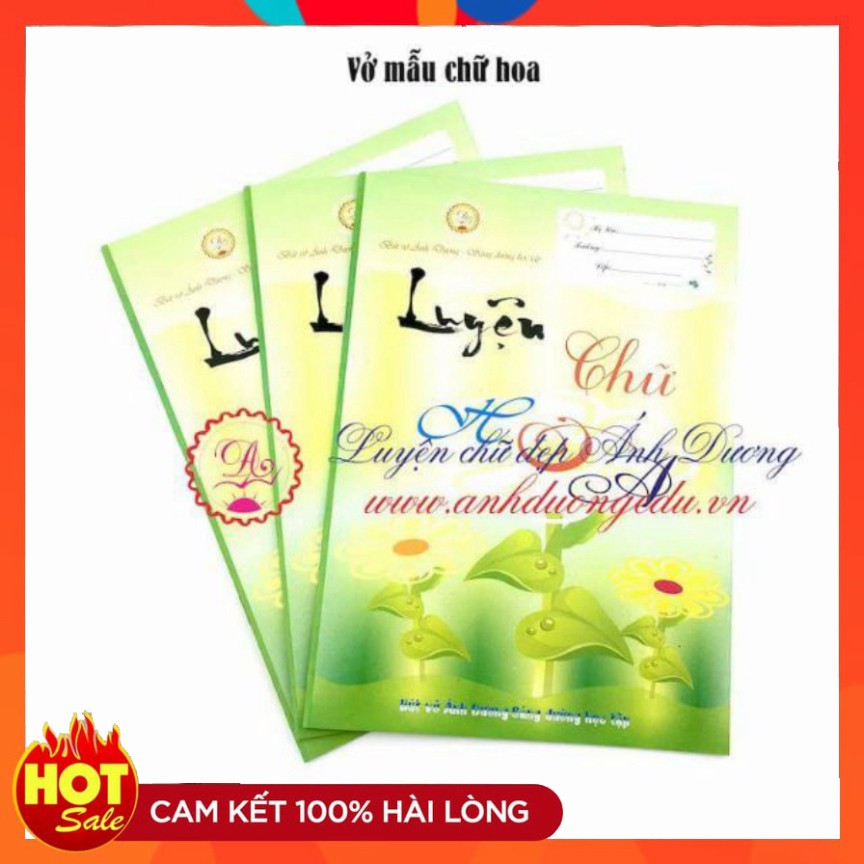 Vở ô ly chữ hoa - vở luyện chữ đẹp, mẫu chữ hoa đứng, chữ hoa nghiêng, có chữ mẫu