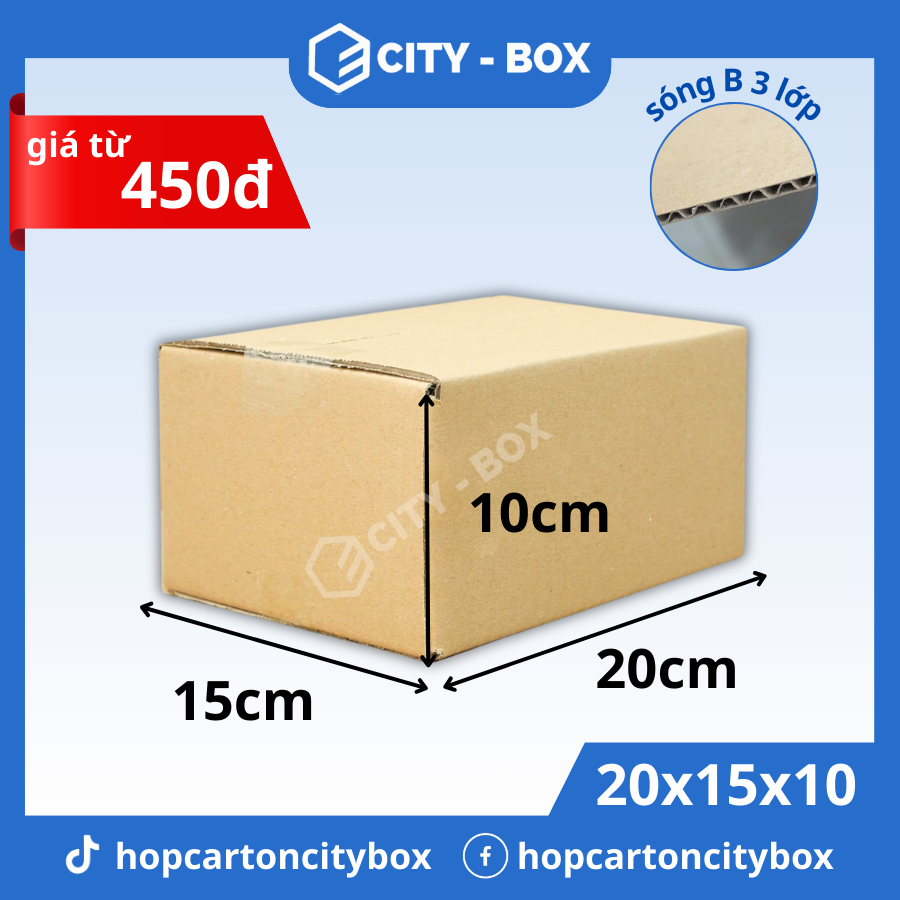 10 hộp carton 20x15x10 - hộp ship cod 2010