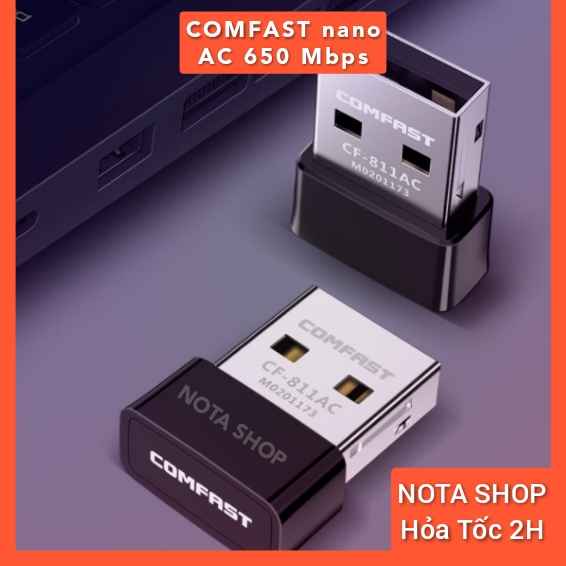 Usb thu wifi comfast cf 811ac có 5ghz card mạng cho matos hackintosh windows , 600mbps 5g