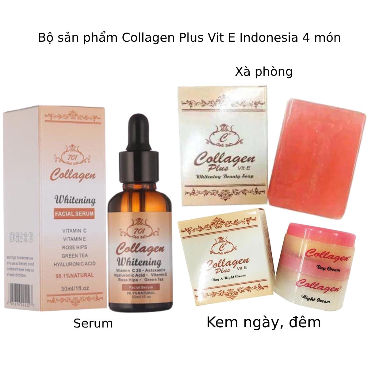 Bộ kem Collagen Plus Vit E, dưỡng trắng da, giảm thâm, nám, bổ sung Collagen