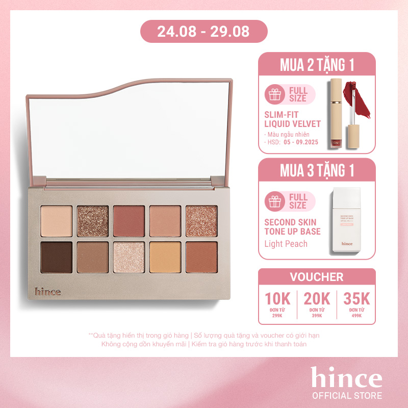 Bảng phấn mắt 10 màu có nhũ hince new depth eyeshadow palette 9.1