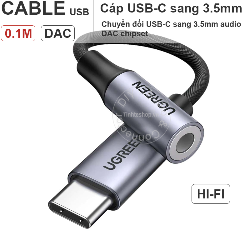 Dac usb-c ra 3.5 cắm tai nghe loa ugreen 80154 - type-c to 3.5mm adapter
