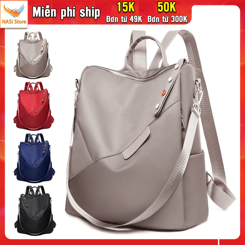Balo nữ thời trang B1001 NASI Store vải dù chống thấm đựng vừa A4 phong cách Hàn Quốc đi học đi chơi
