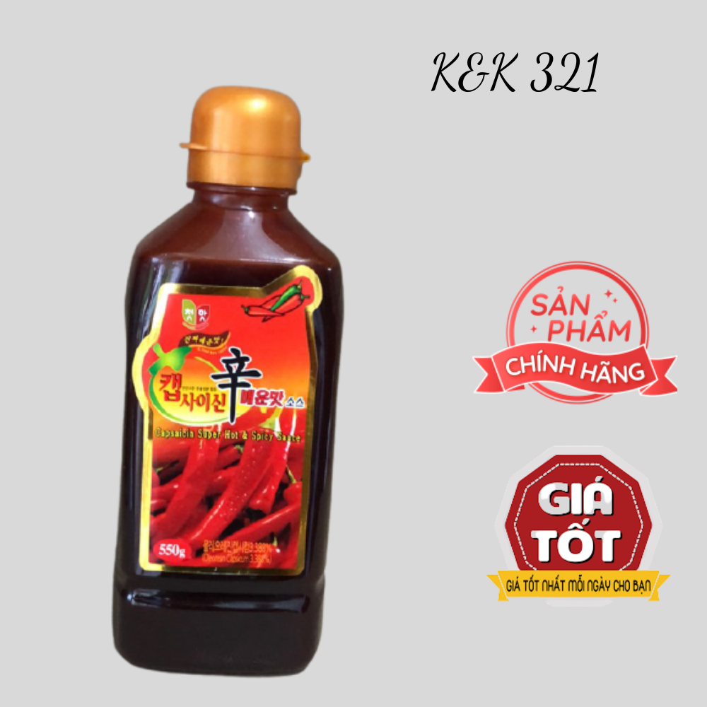 Tinh dầu ớt nhập khẩu Hàn Quốc 550ml, Sốt ớt cay, Tinh dầu ớt hàn quốc làm món mì cay, siêu cay