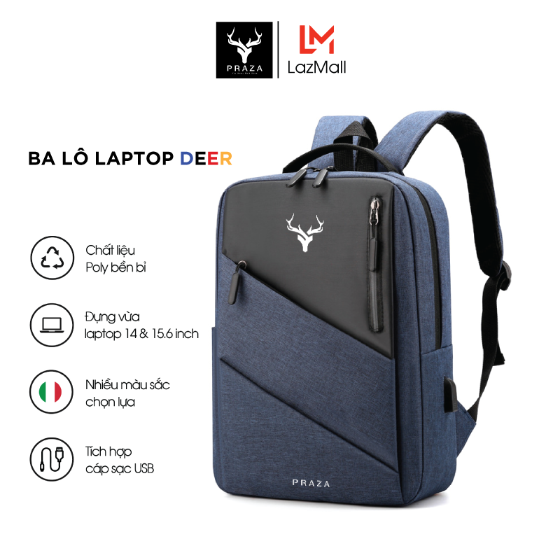 Balo laptop cao cấp, balo laptop 16 inch, balo công sở văn phòng praza model 2023 - bl190