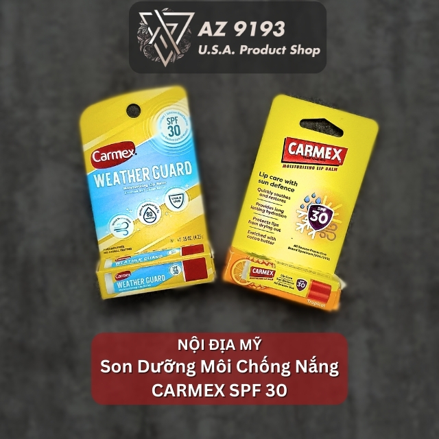 Son dưỡng chống nắng carmex spf 30 - chống uva, uvb, chống khô nứt nẻ môi, lâu trôi, dưỡng ẩm - az9193