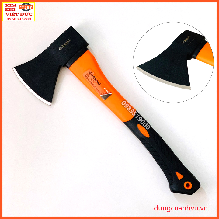 Búa Riù Asaki bổ củi, chặt cây, làm vườn, thoát hiểm, cứu hộ, dã ngoại đa năng 600G