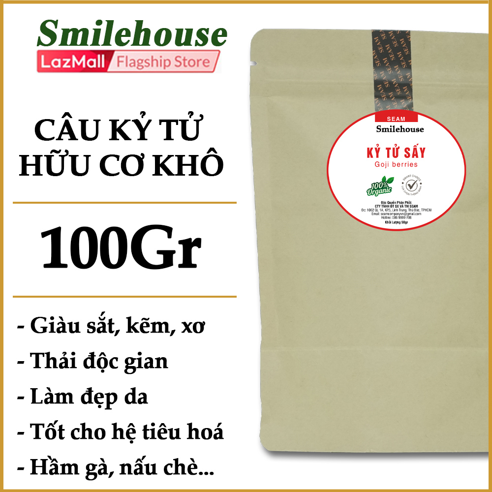 Kỷ tử hữu cơ nhập khẩu thương hiệu Smilehouse 100gr