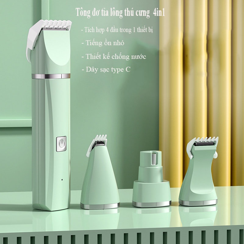 Tông đơ cắt lông chó mèo 4 trong 1 - tông đơ cạo lông chó mèo 4in1 - mã gtlkk59