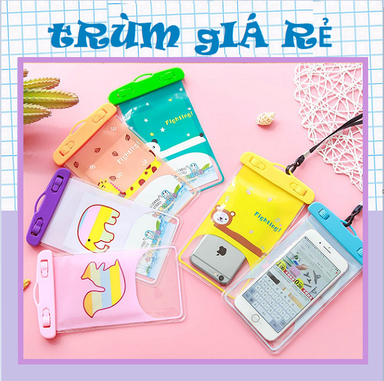 [ TRÙM GIÁ RẺ ] Túi đựng chống nước túi đựng điện thoại hình thú cho iphone/android/airpod - Siêu Chắc - Siêu Cute