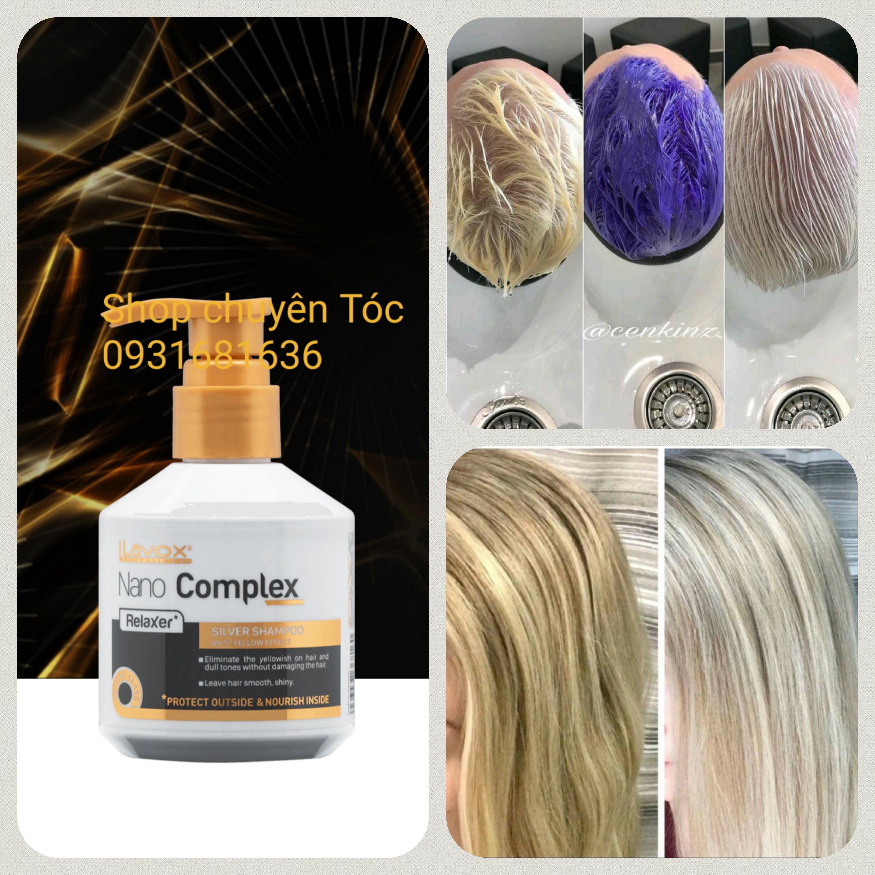 Dầu Gội Khử ánh  Sắc Tố Vàng CÔNG NGHỆ NANO COMPLEX 200ml,giữa nền khói lâu,chai nhỏ 200ml ,có vòi tiện ích du lịch