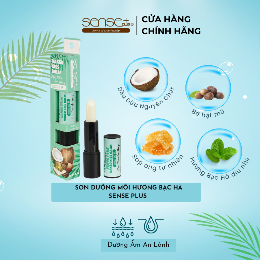 Son dưỡng môi tinh chất dừa hương bạc hà Sense Plus 3.5g