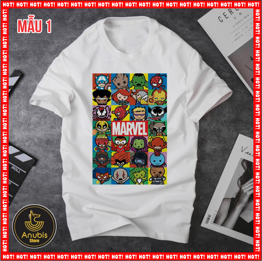 [HCM]ÁO THUN NAM NỮ MARVEL COMIC SIÊU ANH HÙNG CHIBI