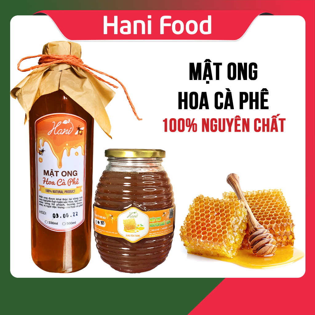 500ml mật ong hoa cà phê nguyên chất daklak, hàng chuẩn 100% ⛳ hani food