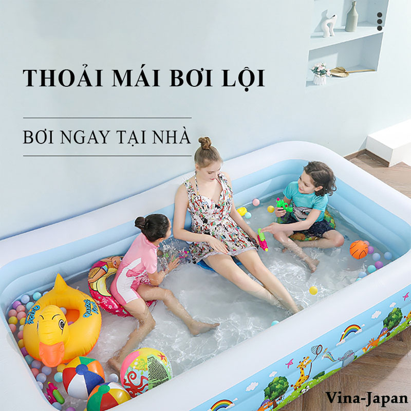 [Tặng Kính Bơi] Bể Bơi Phao Cho Bé Kích Thước Lớn, Hồ Bơi Trẻ Em Loại To 3m - Quyensports