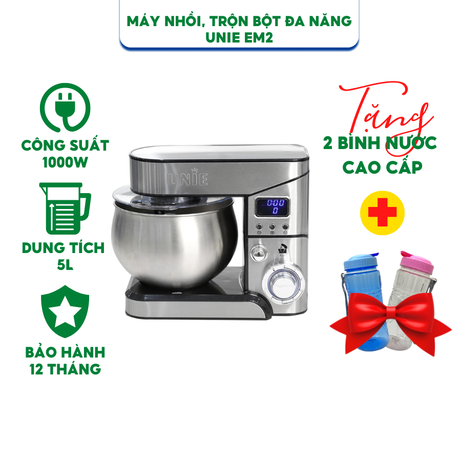 Máy nhồi, trộn bột, đánh trứng đa năng Unie EM2 5L - Hàng chính hãng