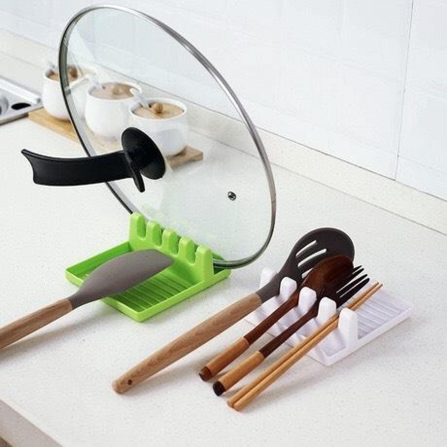 Dụng cụ để nắp nồi và muỗng múc/ khay để nắp nồi và muỗng
