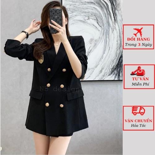 ♢Áo vest blazer nữ huy hiệu công sở 2 lớp cao cấp Hàn Quốc3/12