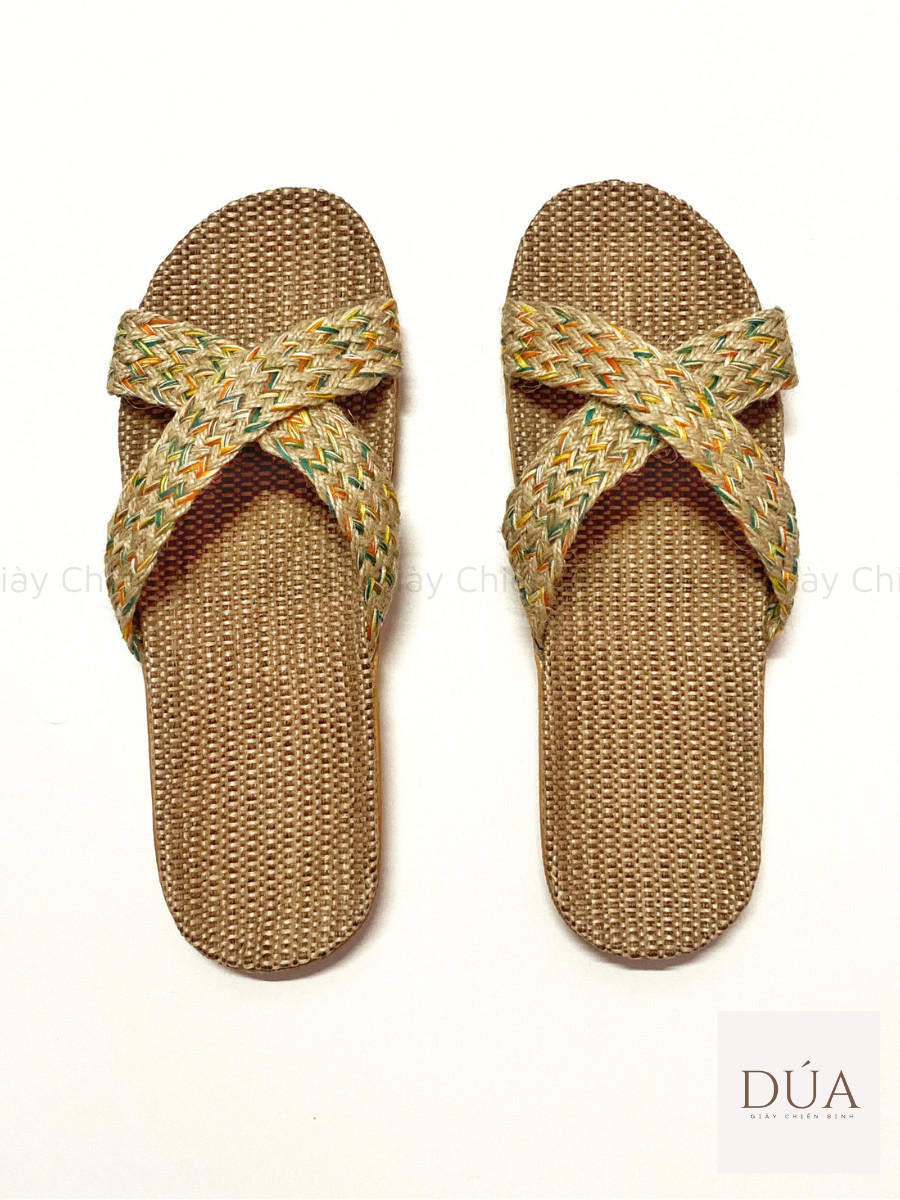 Dép Cói Quai Chéo Tăm Vintage, Dép Đi Biển COI34