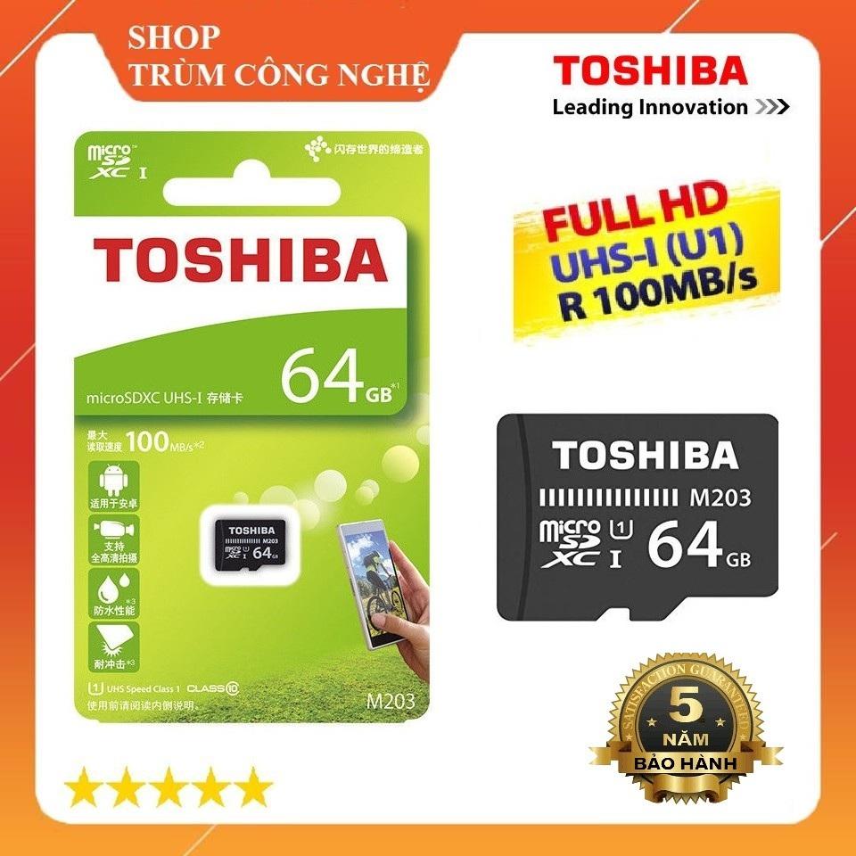 Thẻ nhớ microsd toshiba m203 64gb class10 100mb/s - dành cho camera và điện thoại