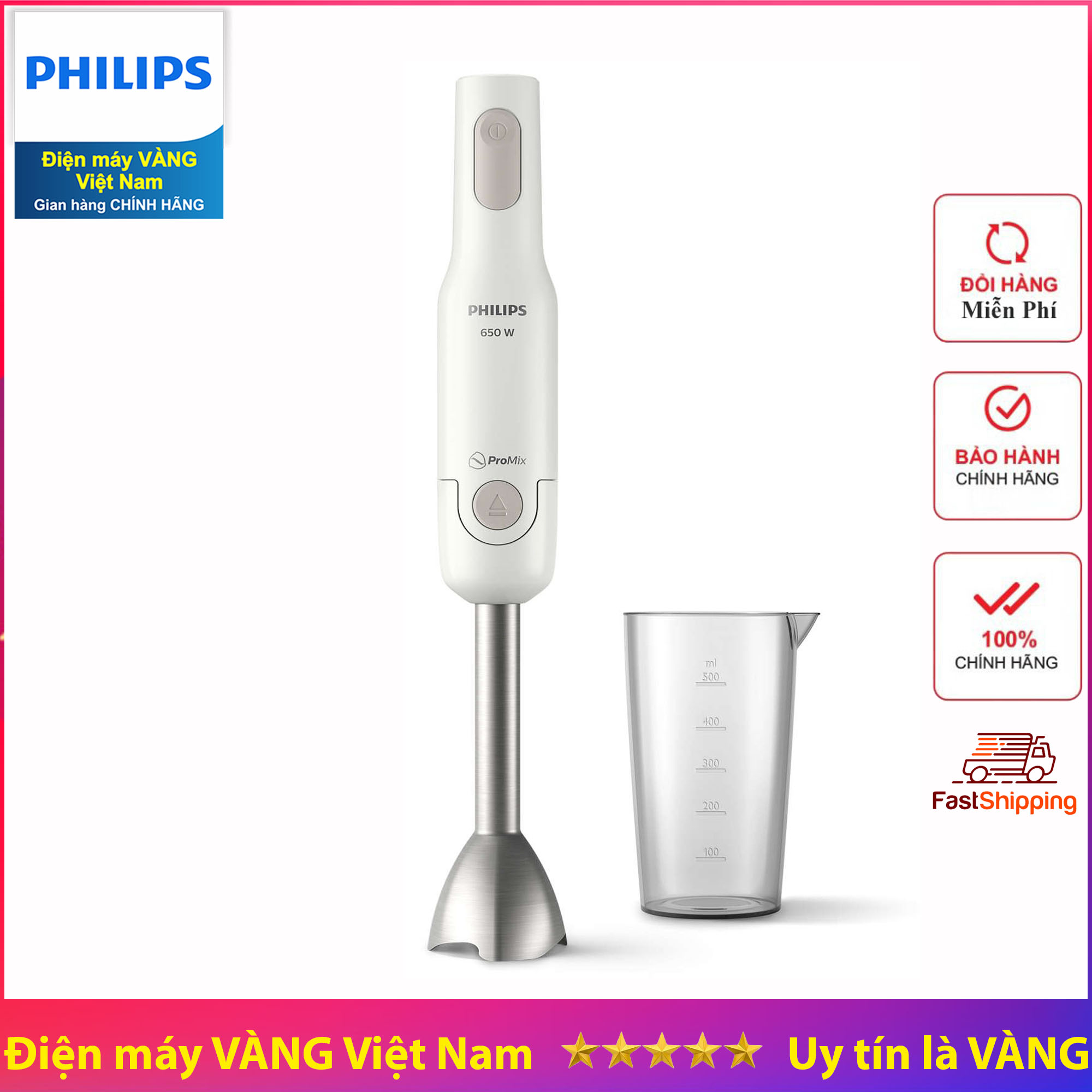 Máy xay sinh tố cầm tay philips hr1604 550w và hr2534 - hàng chính hãng